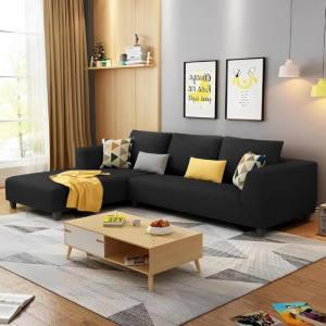 Casaliving Minta LHS 4 Seater L Shape Sofa Set for Living Room Premium Fabric Sofa Set