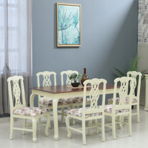Versaille Solid Wood 6 Seater Dining Set In Tulip Finish